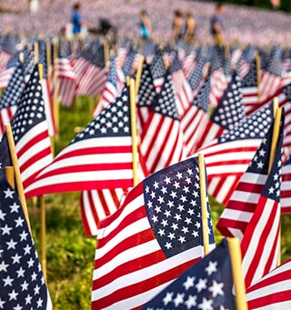 American Flags to Remember Memorial Day